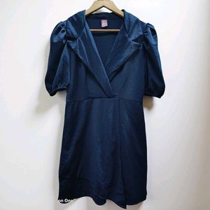 Navy Wrap Style Mini Dress