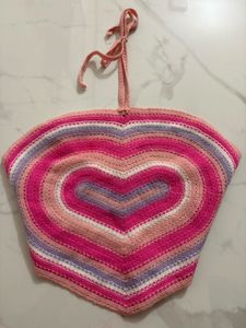 Crochet Heart Halter Top