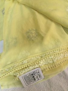 Yellow Chiffon Embroidery Saree