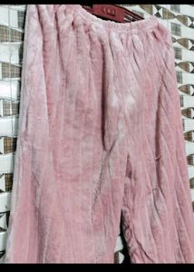 Cute Pink Plush Pajama Set