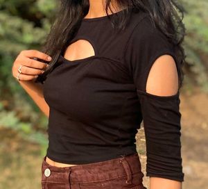 Black Cut Out Top