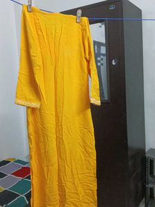 Yellow Printed Kurti