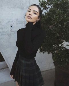 Gothic Pleated Checkered Skirt