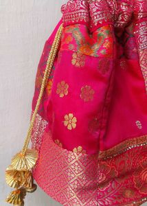 Rani Pink Royal  Indian Potli Bag