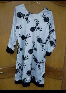 Floral Print Kurti sequence  grey black kurta