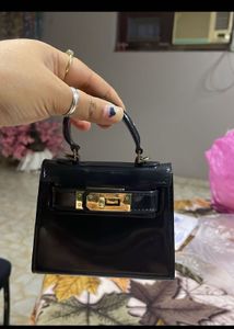 Mini Black Patent Handbag