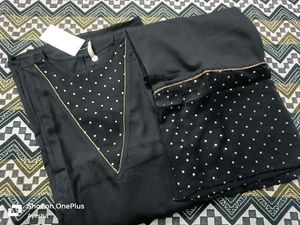 Polycrepe A Line Kurta With Plazo