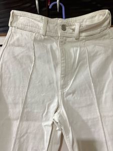 White flared jeans