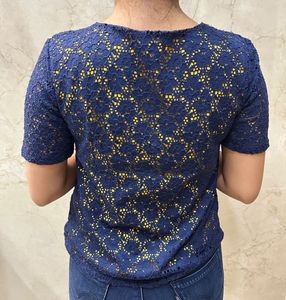 Navy Lace Top