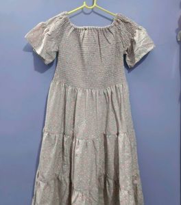 Floral Print Tiered Midi Dress