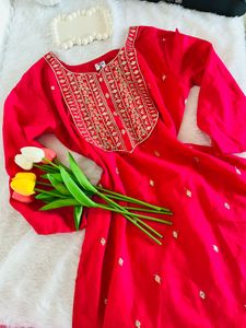 Pink Embroidered Kurta Set
