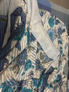 Floral Striped Saree