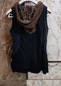 Women Zip Cut Sleeves Sweater 42 To 44