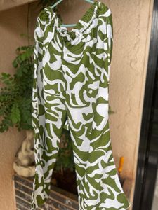 Green and White Patterned Shirt