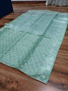 Mint Green Organza saree