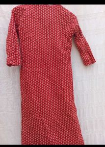 Red Printed Kurta