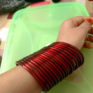 Glass Bangles Dark Red Colour