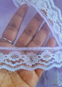 Lavender Chapel Scarf Netted Lace Pattern Veil