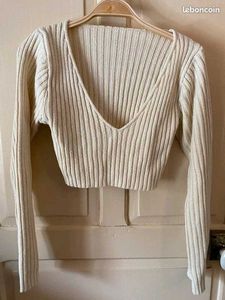 New With Tag Korean Ribbed Crop Top - Long Sleeve