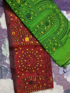 Set Of 2 Tribal Print Mix Cotton Blend Saree