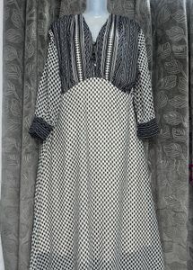 Patterned Black & White Dress