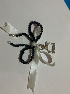 Beaded Bow Keychain Charm