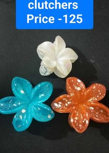 Set Of 3 Flower Claw Clips