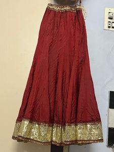 Marron &amp; Gold Lehenga Set