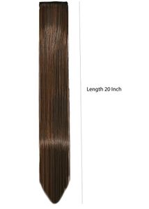 Hair Streak Colored Extension Highlighter For Women And Girls (Set Of 4pc) (Medium Brown)