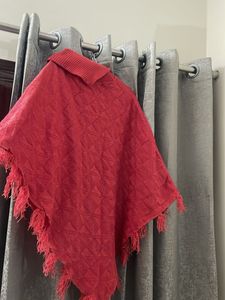 Red Quilted Poncho