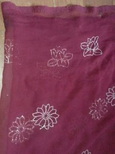 Purple Flower Dupataa For Womens