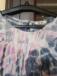 Tie-Dye Top with Lace Detail
