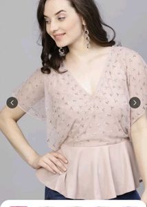 ..STREET 9 Women Pink Solid Peplum Top