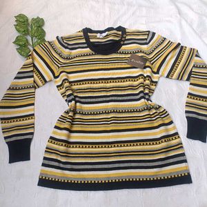 Y2k Striped Knit Sweater 💛 🖤