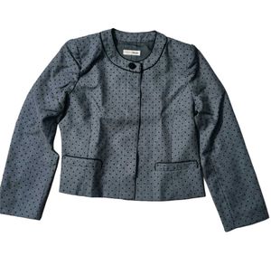 Elegant Polka Dot Grey Korean Blazer