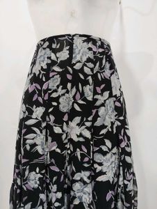Floral Hem Midi Skirt