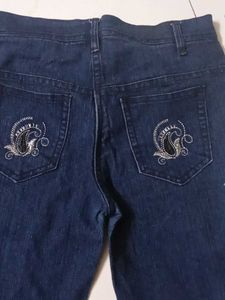 Embroidered Denim Shorts