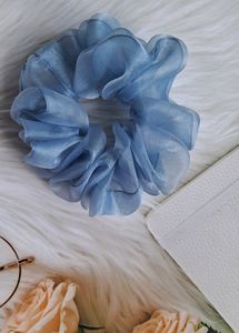 Light Blue Organza Scrunchie