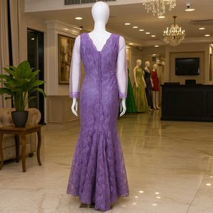 Elegant Purple Lace Mermaid Gown