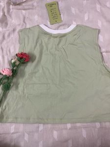 Cute Parrot Green Boxy Summer Crop Top