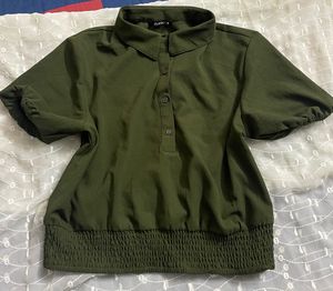 Olive Green Polo T Shirt Women