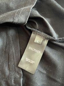 BALMAIN ORIGINAL TSHIRT BLACK AND GOLD LOGO