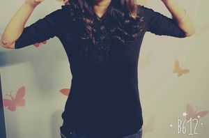 Lace Collar Long Sleeve Top