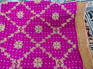 Elegant Pink &amp; Gold dupatta
