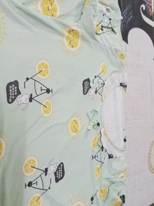Cute Lemon Print Nighty