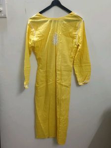 Yellow Embroidered Kurta