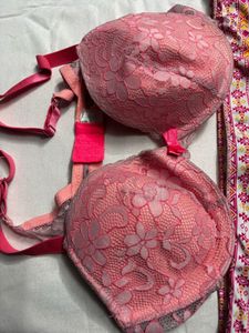 Pink Lace Bra