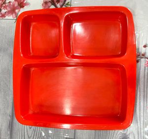 Colourful Melamine 3 compartment Plates