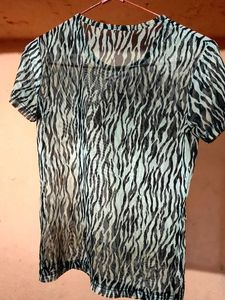 Zebra Print Sheer Top