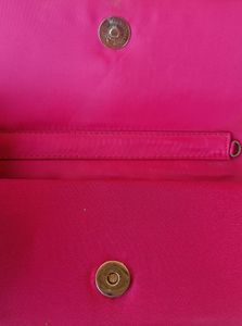 Barbie Hot Pink Braided Ribbon Clutch with Strap